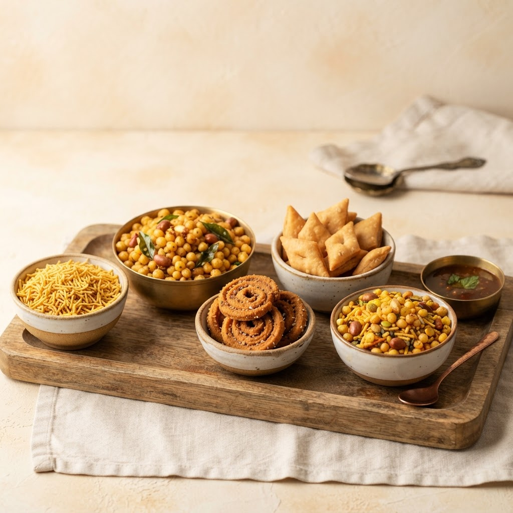 Namkeen at Chappan Bhog Sweets, Nizamabad