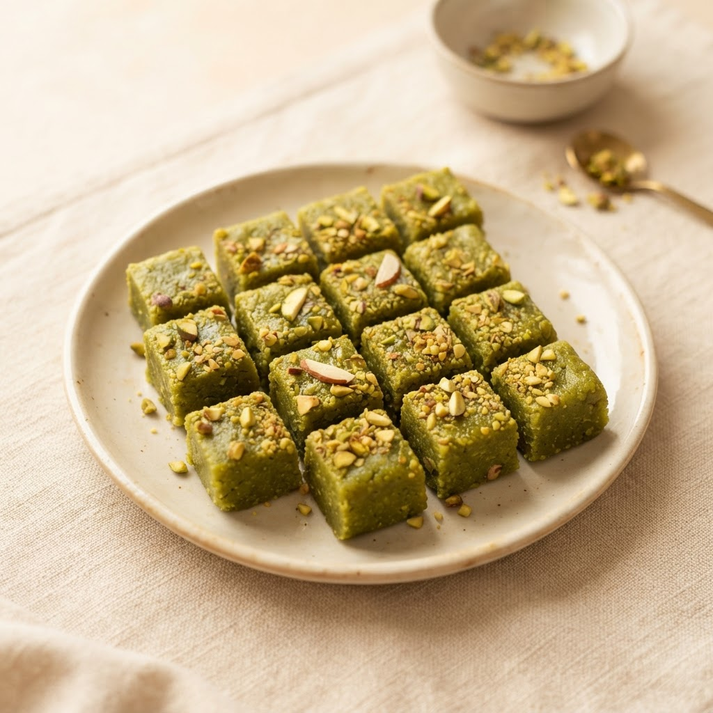 Pista Barfi at Chappan Bhog Sweets